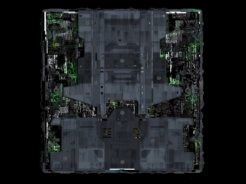 top-down view of a sci-fi structure