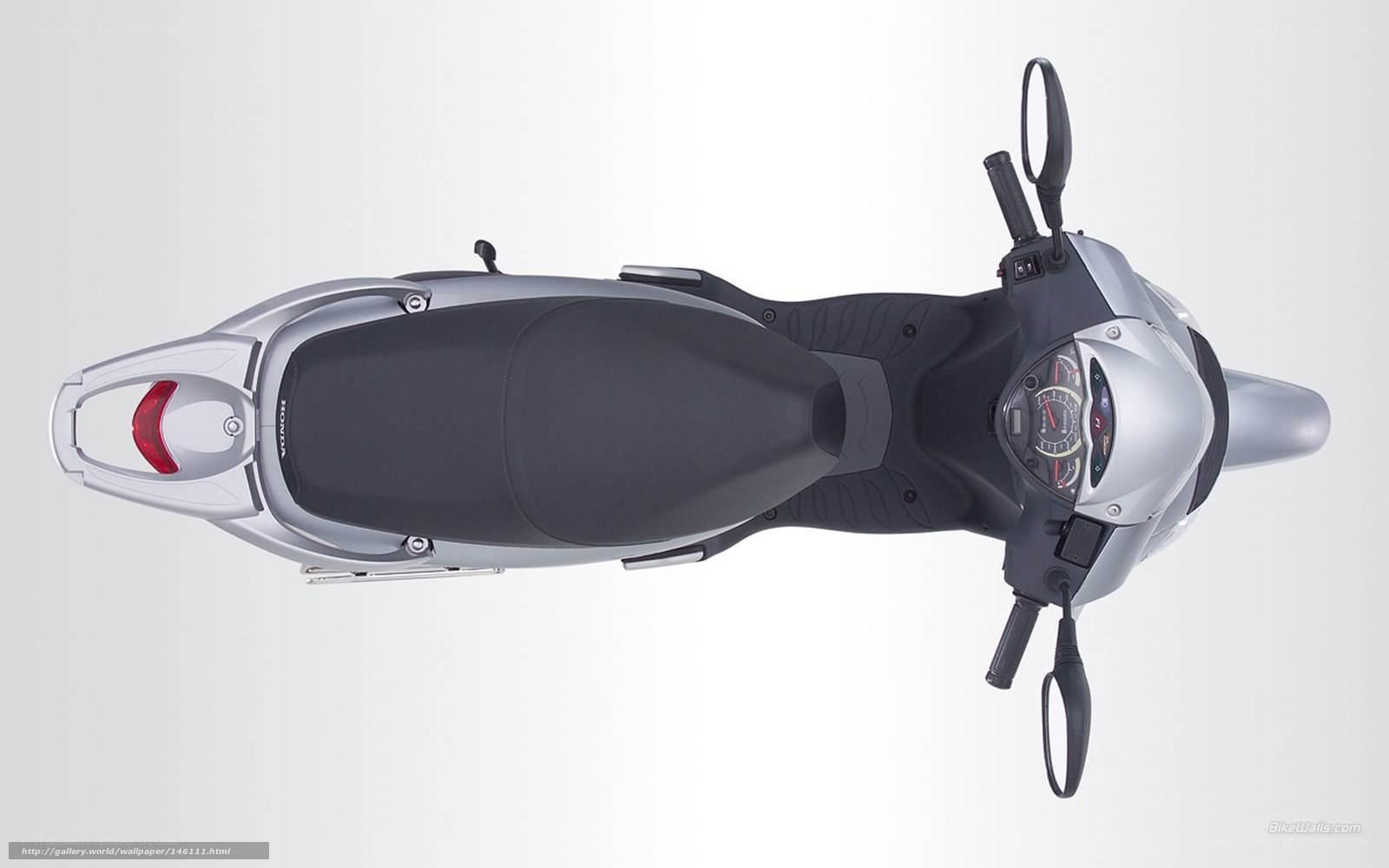 Top-down view of a scooter