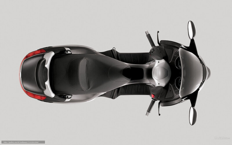 Top-down view of a scooter