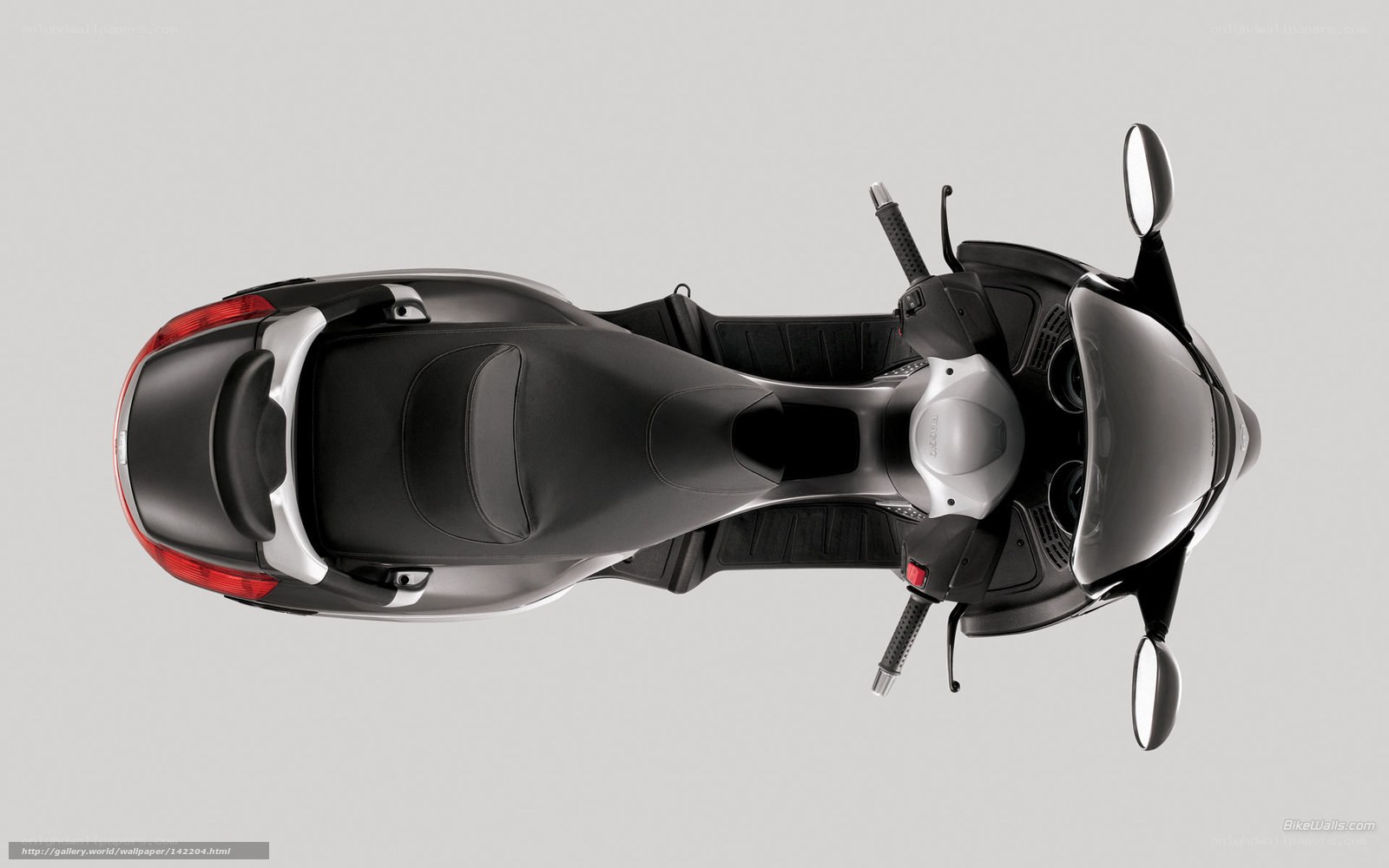 Top-down view of a scooter
