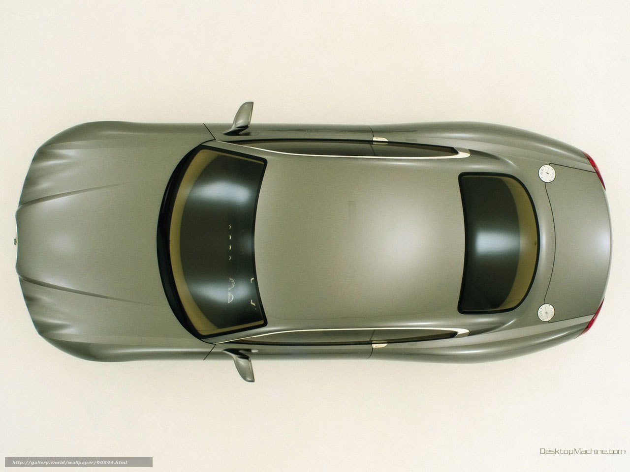 Top-down view of a silver car