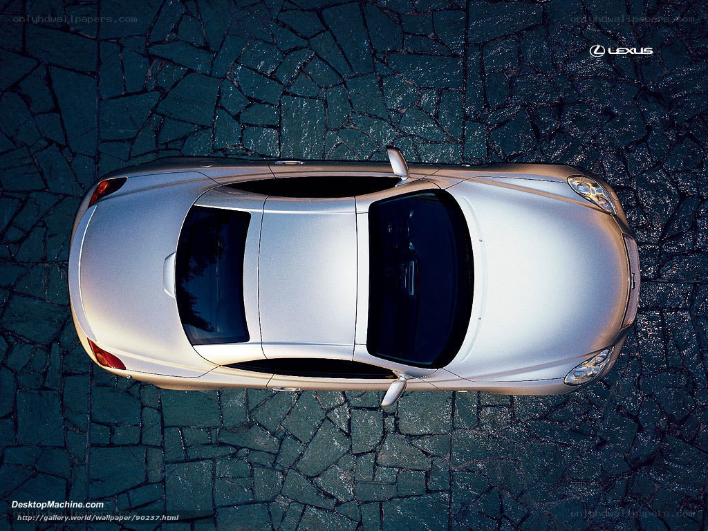 Top-down view of a silver Lexus