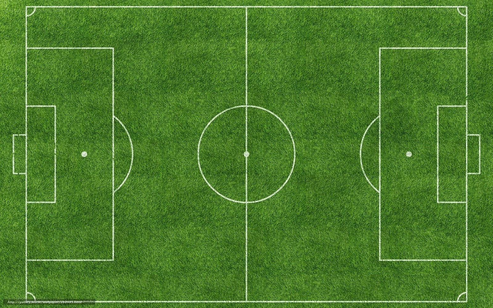 Top-down view of a soccer field