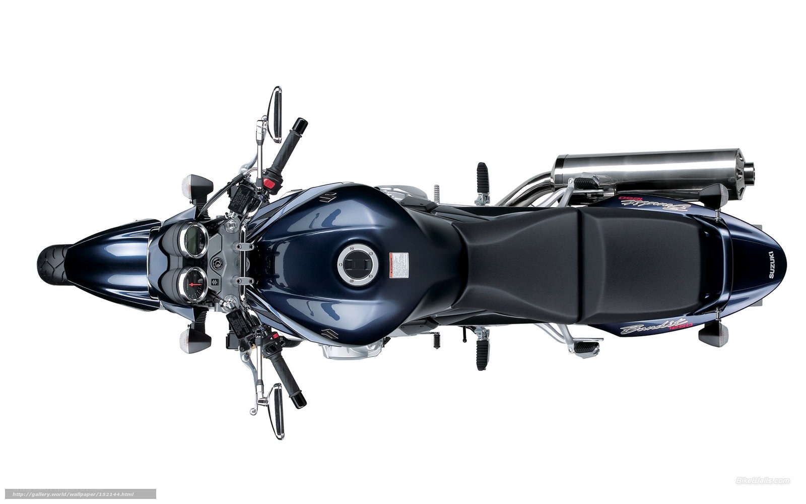 Top-down view of a Suzuki motorcycle