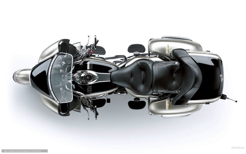 top-down view of a touring motorcycle