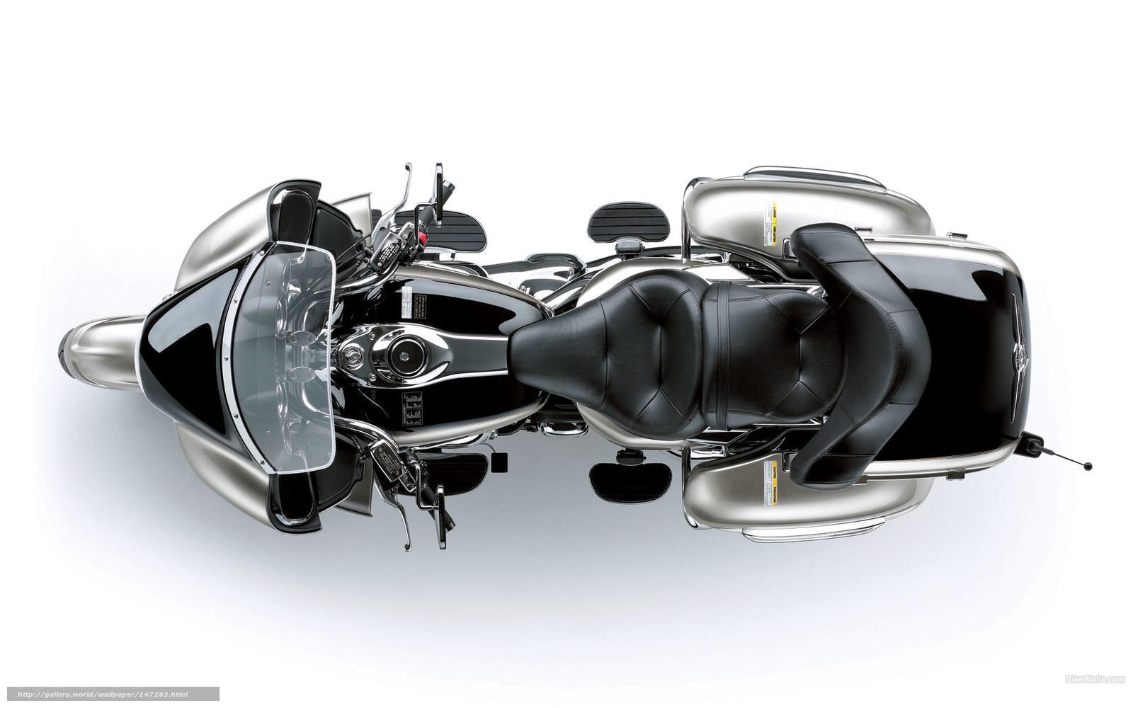 top-down view of a touring motorcycle