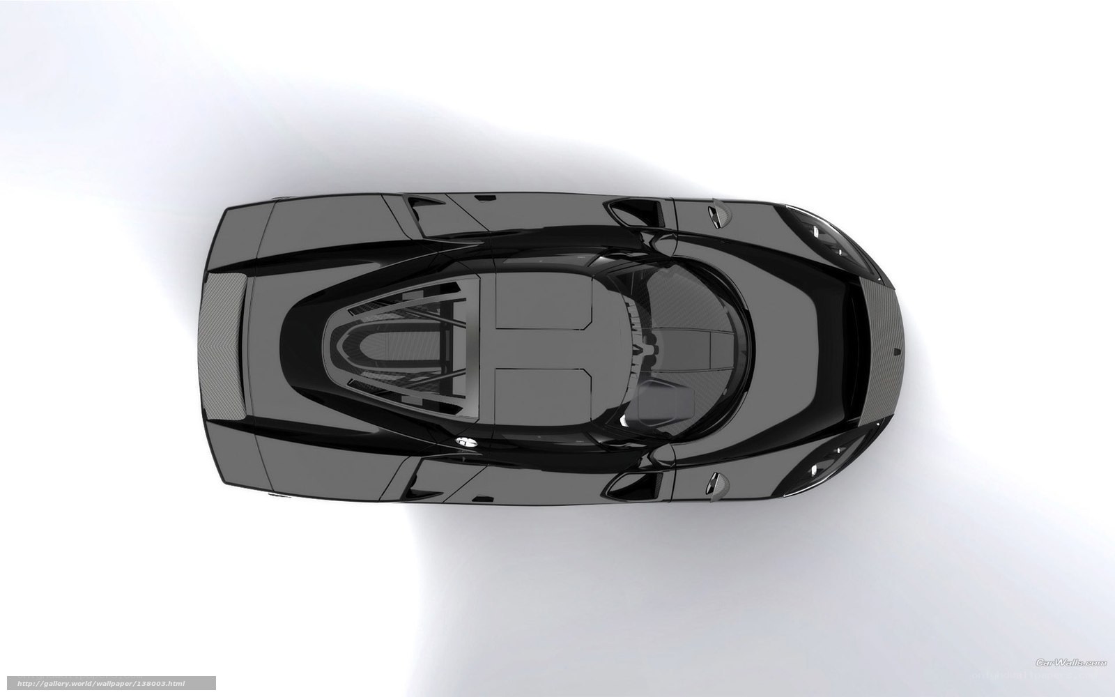 top-down view of black sports car