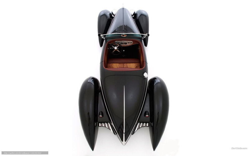 Top-down view of classic car