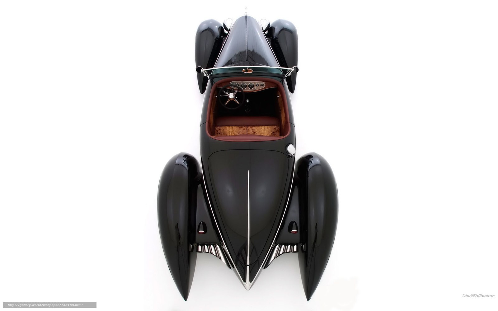 Top-down view of classic car