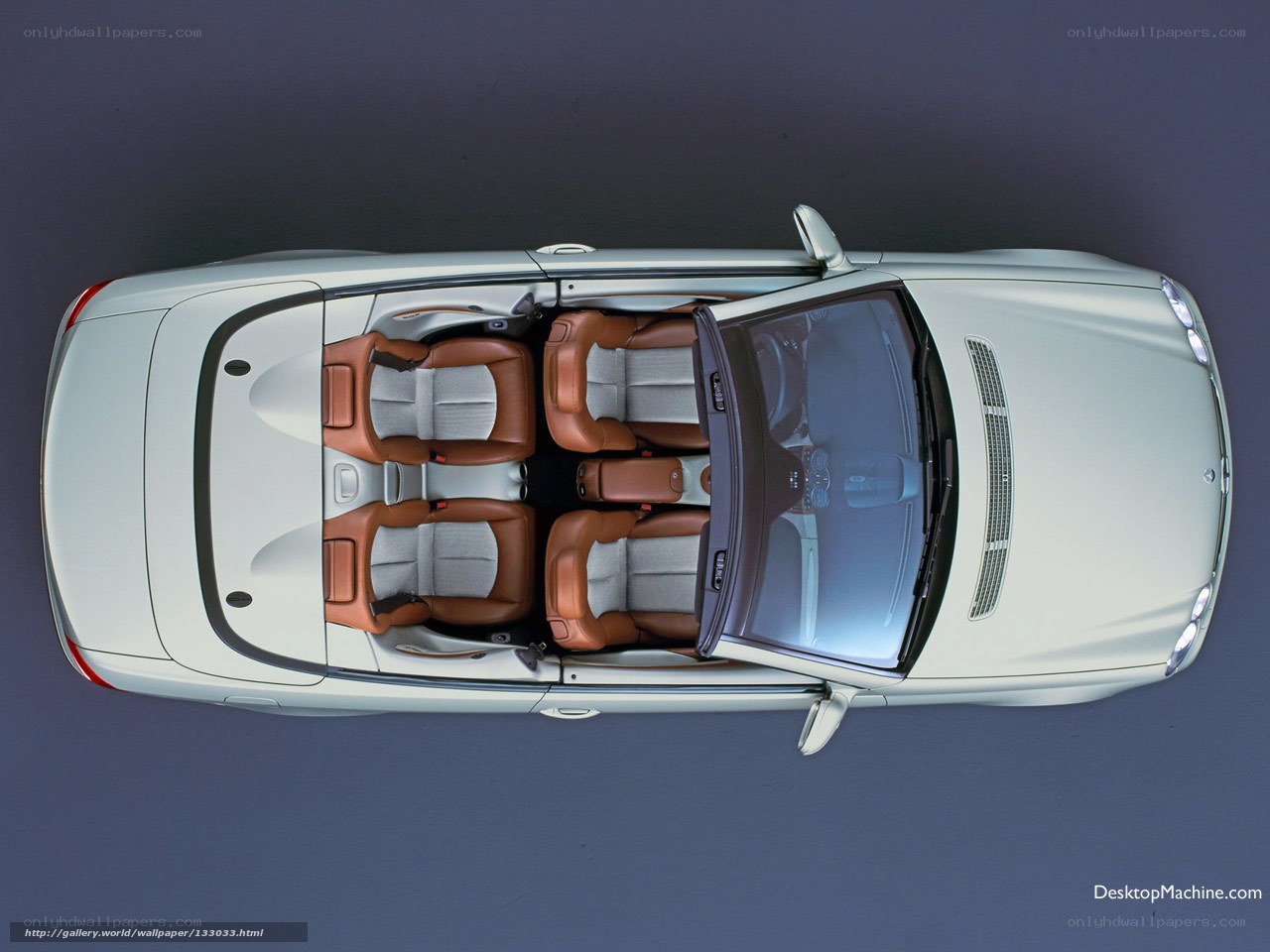 top-down view of convertible car