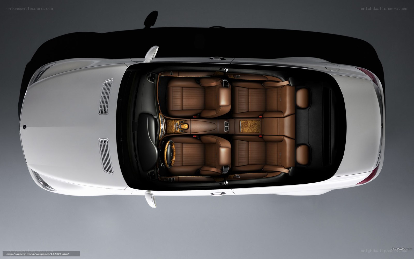 Top-down view of luxury car interior