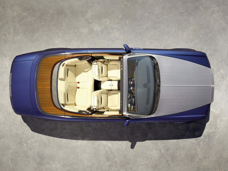 Top-down view of luxury convertible