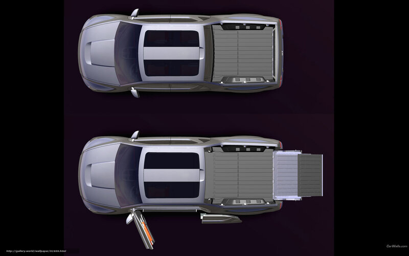 Top-down view of pickup truck