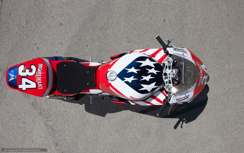 Top-down view of racing motorcycle