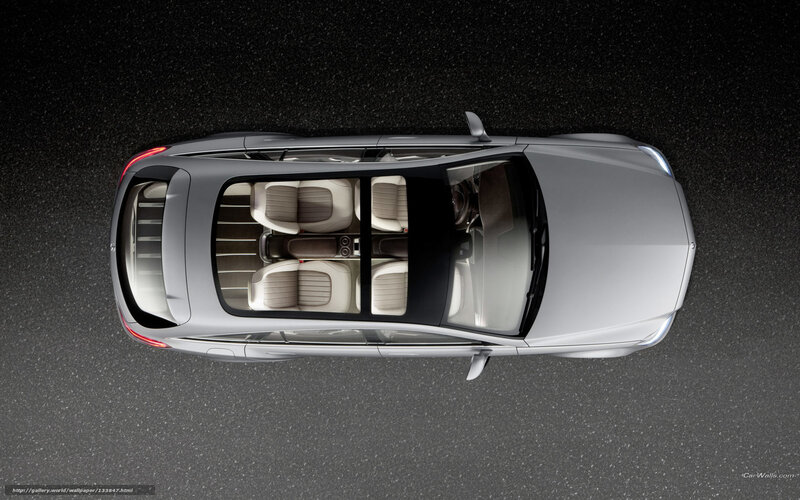 Top-down view of silver car