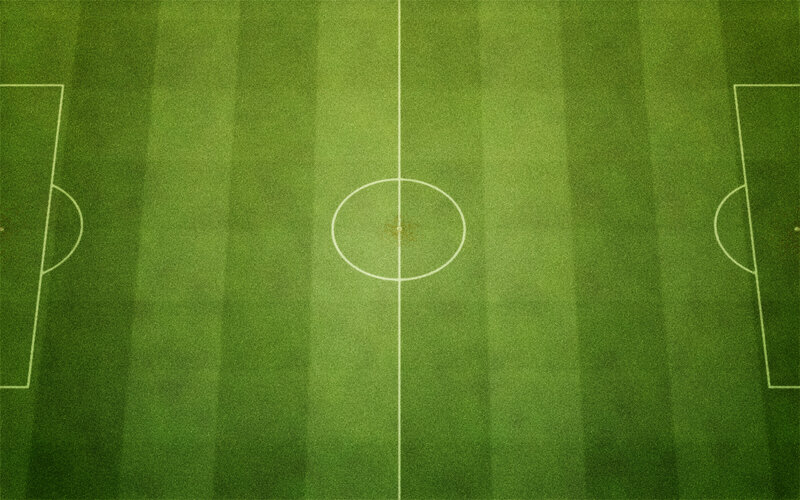 top-down view of soccer field