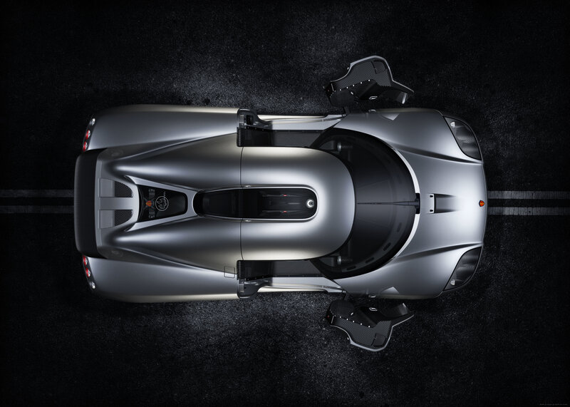 top-down view of sports car