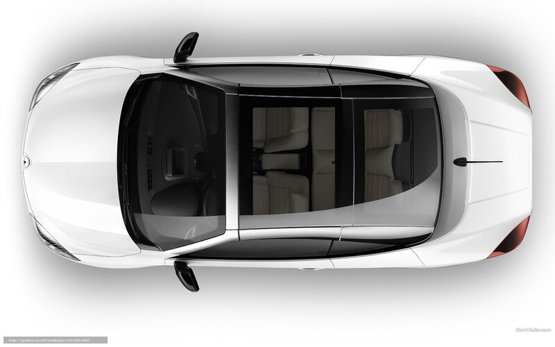 Top-down view of white sports car