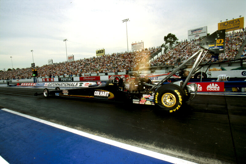 Top Fuel dragster at the starting line