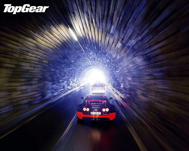 Top Gear cars in tunnel
