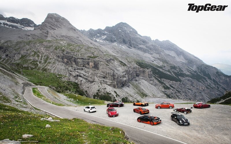 Top Gear cars on mountain road