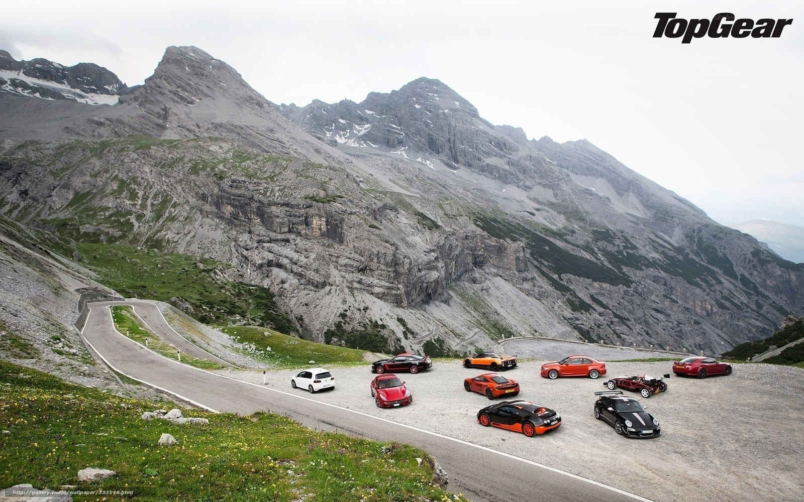 Top Gear cars on mountain road