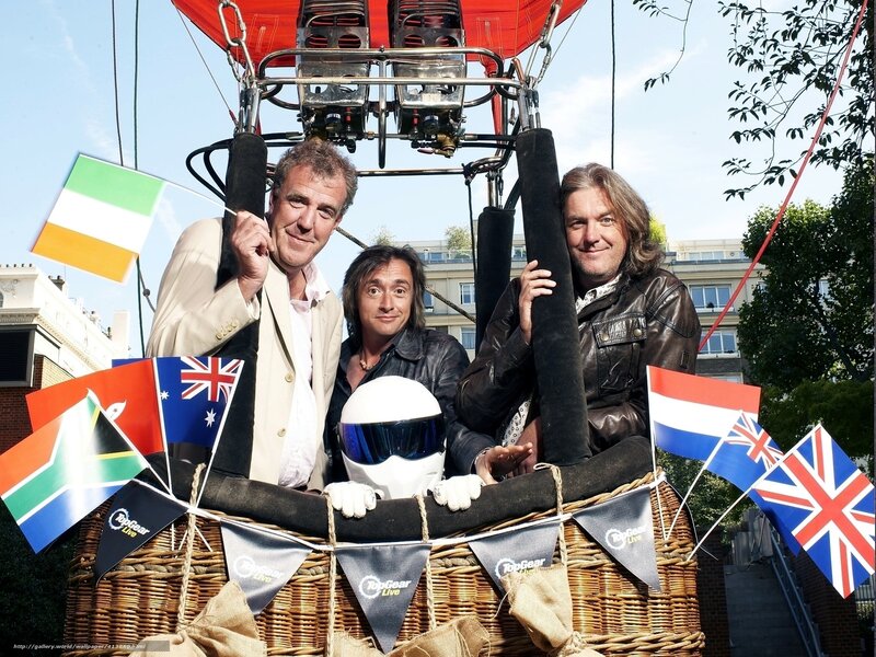 Top Gear presenters in hot air balloon