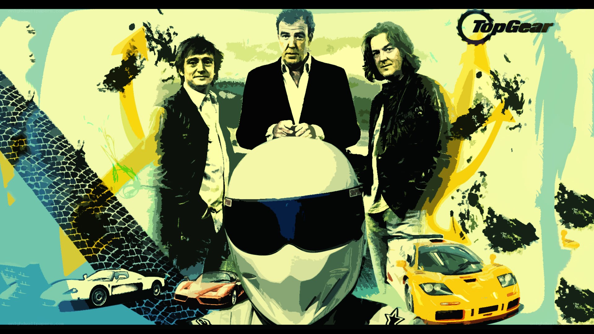 Top Gear show art with hosts