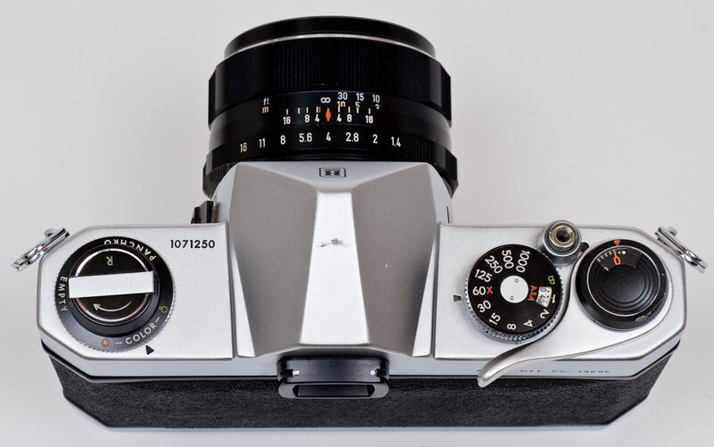 Top view of a vintage camera