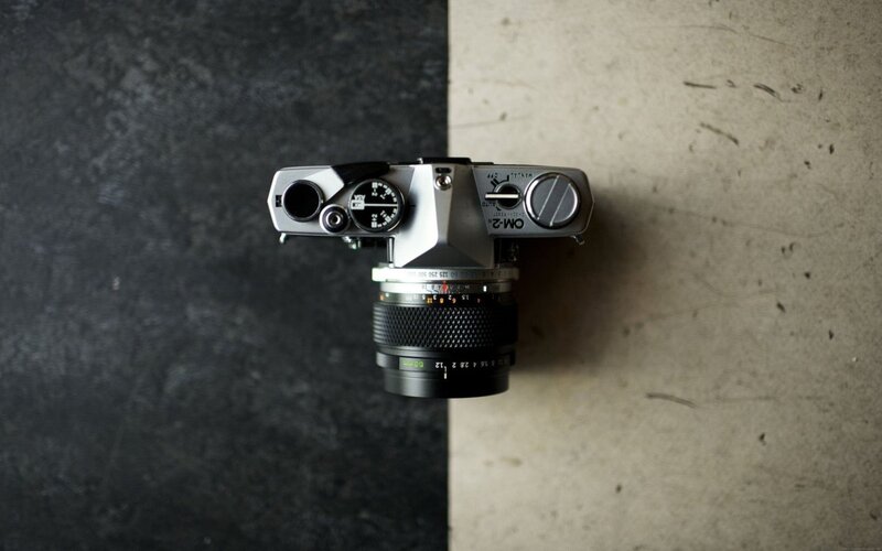 top view of film camera