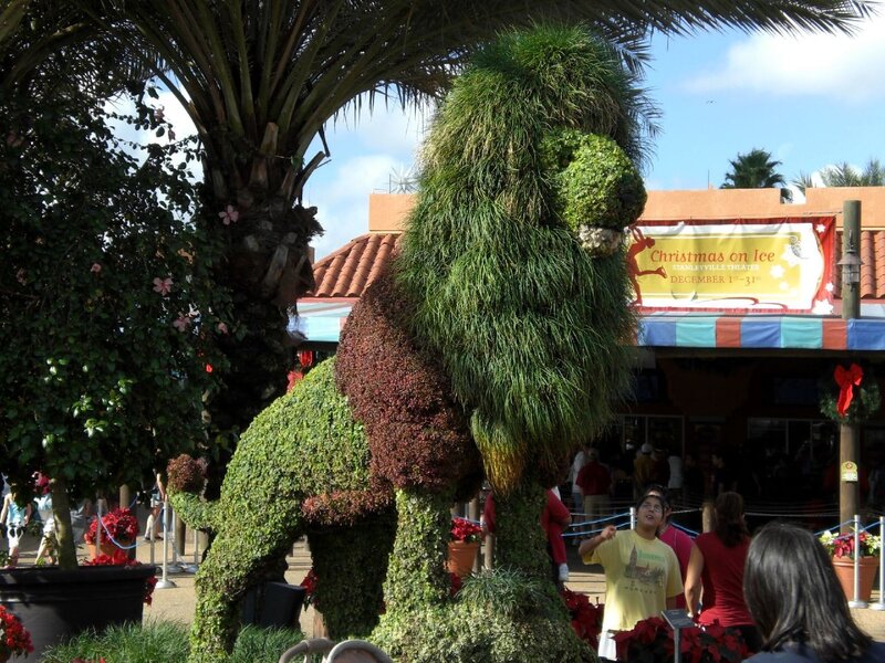 Topiary elephant at theme park