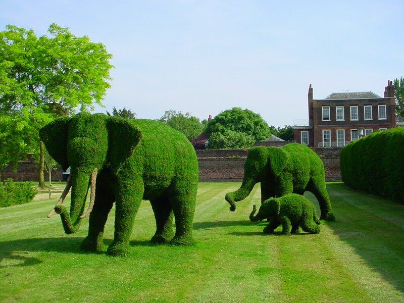 Topiary Elephant Family