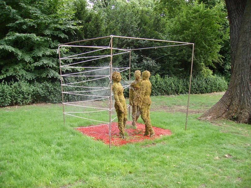Topiary Figures in Garden — Green