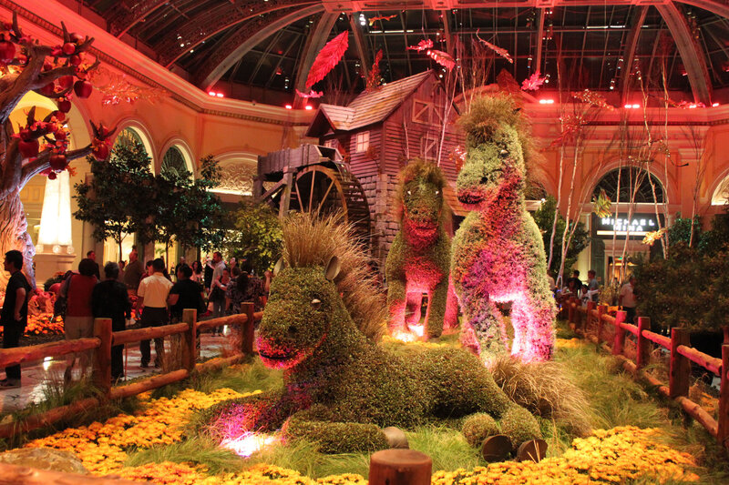 Topiary Horses in Garden