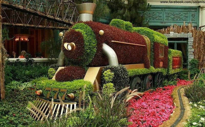 Topiary Train Sculpture