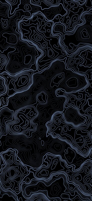 Topographic Contour Lines — Black, Calm