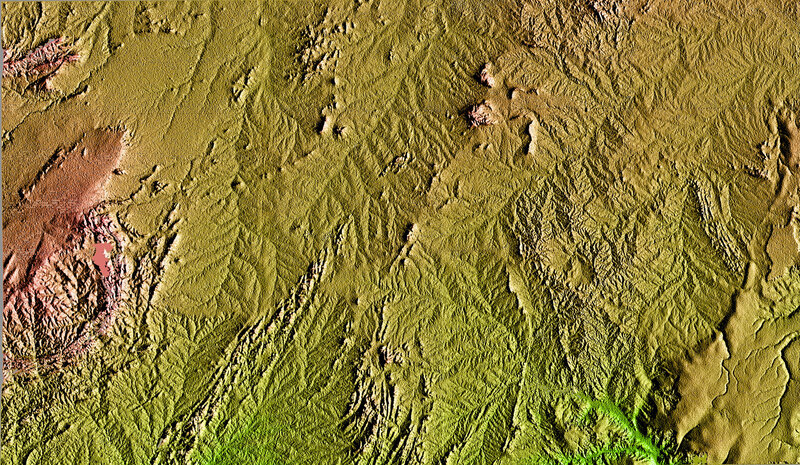 Topographic map of a mountainous region