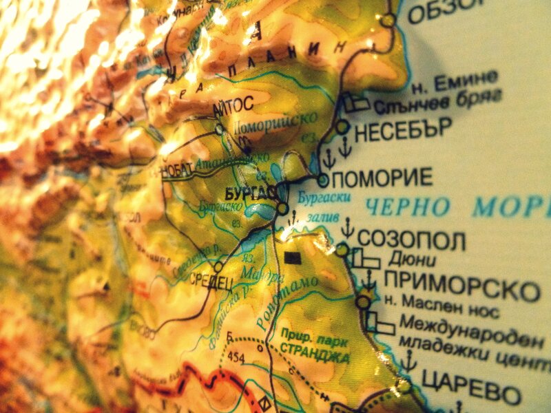 topographic map of bulgaria