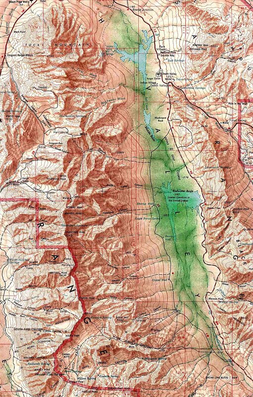 Topographic map of Death Valley