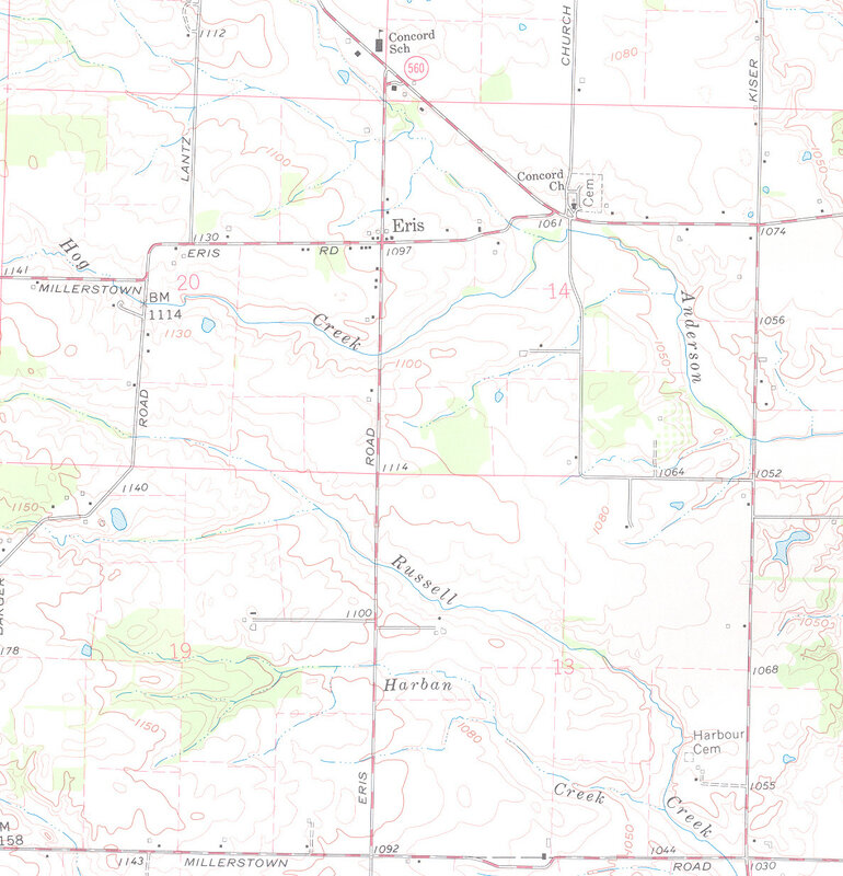 Topographic map of Eris area
