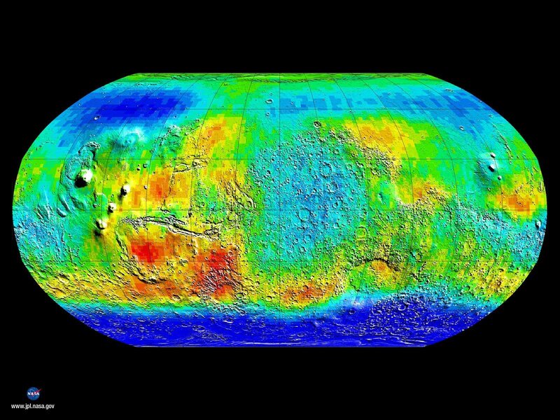 Topographic Map of Mars