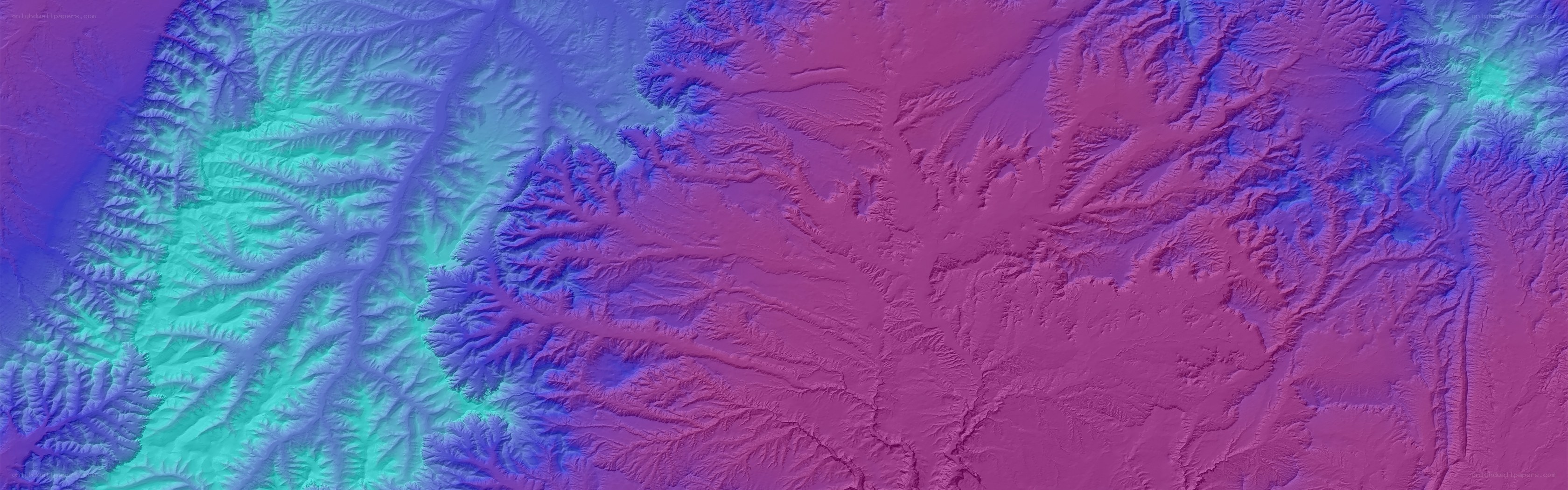 Topographic map of river basins