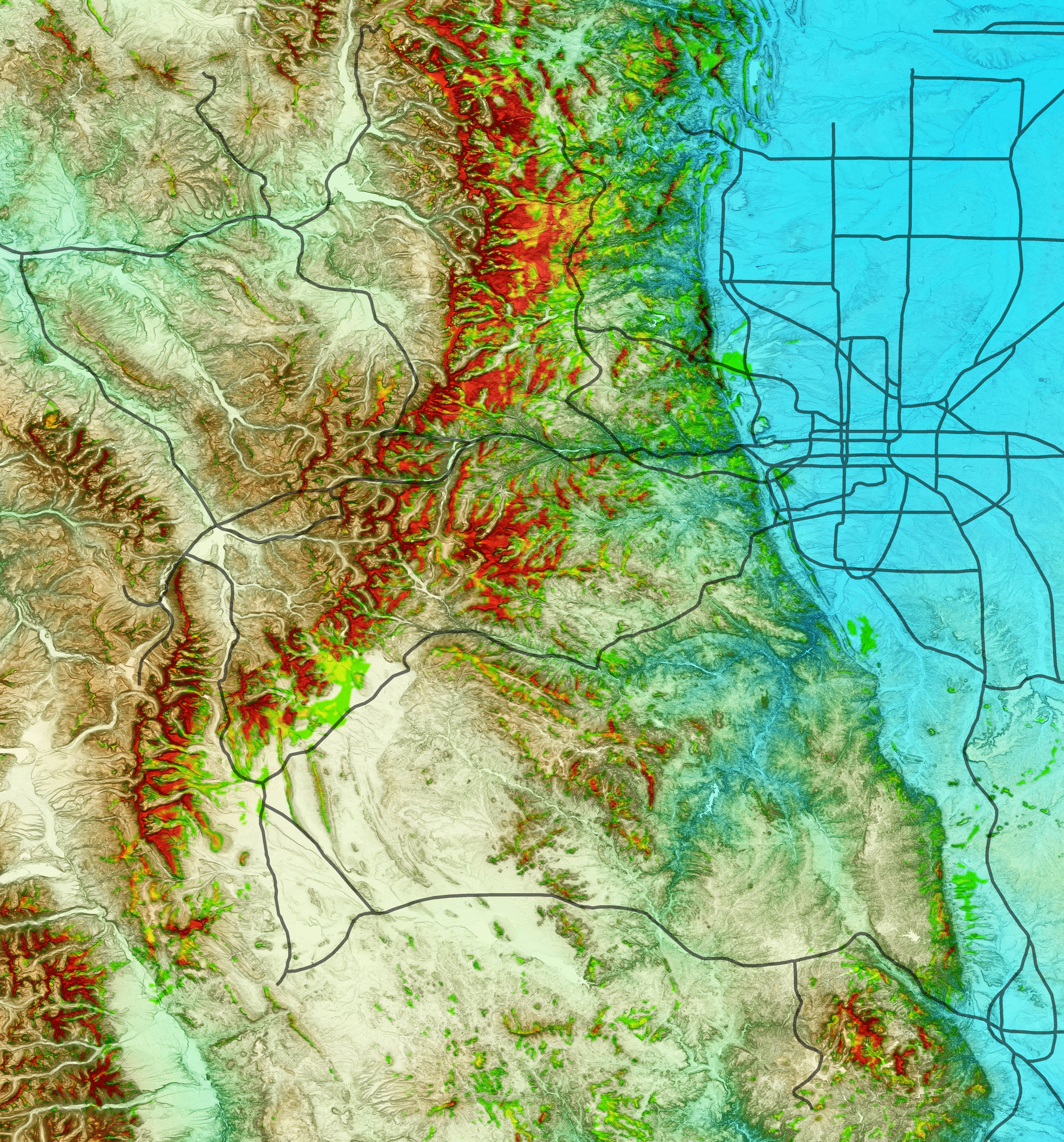Topographic map of Utah