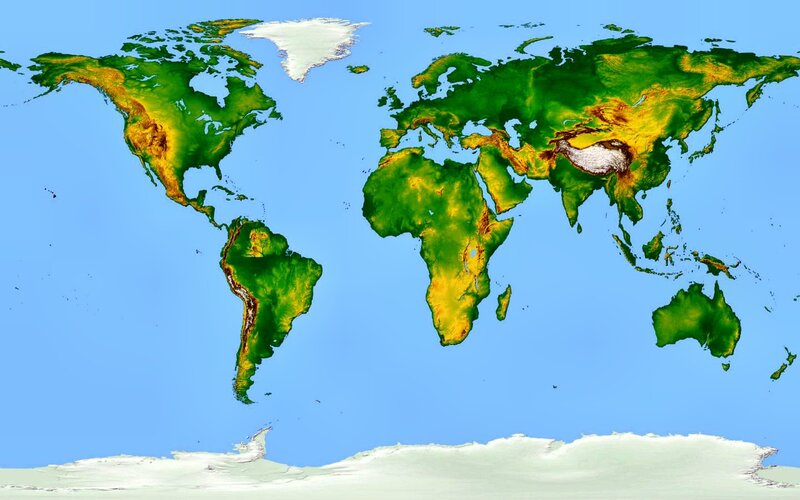 Topographic World Map