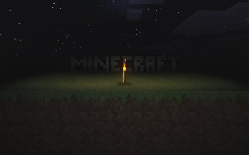 Torch on Grass Block