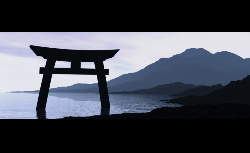 Torii gate at dusk