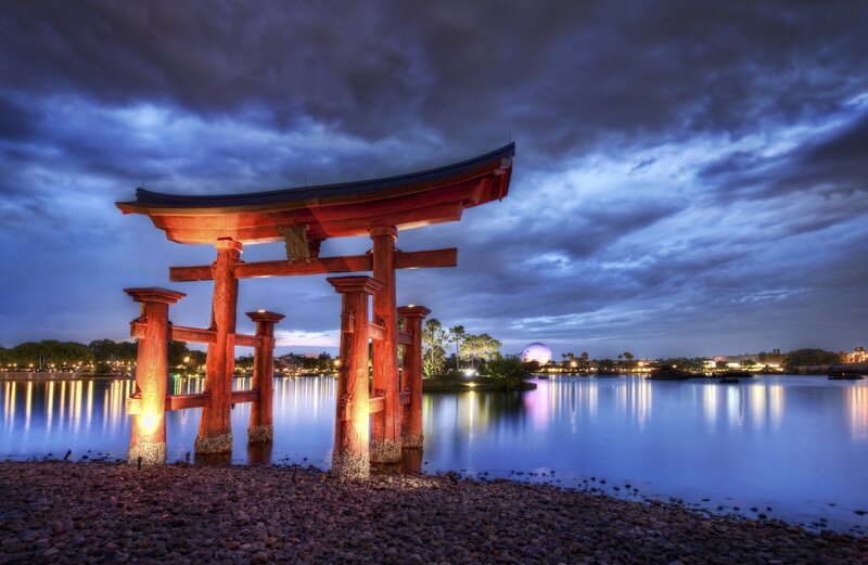 Torii gate at dusk