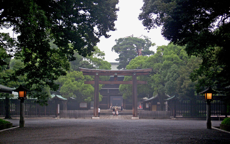 Torii Gate at Shrine — Green, Serene