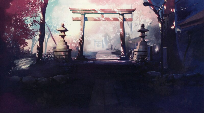 Torii Gate at Shrine — Purple, Serene