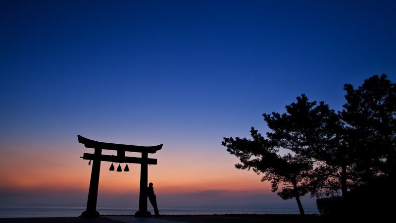 Torii gate at sunset